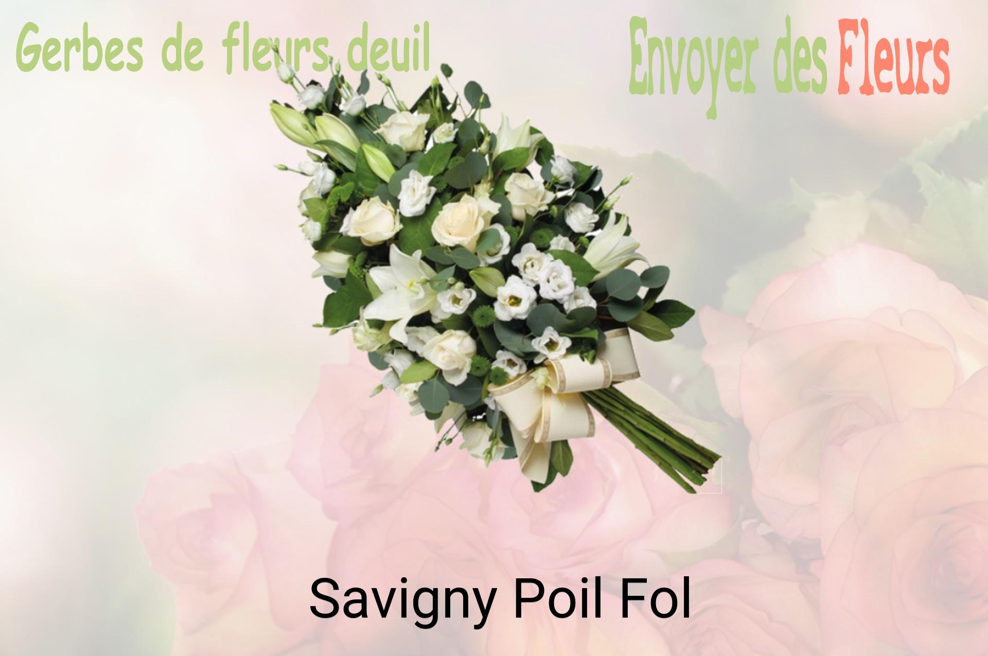 Gerbe de fleurs de deuil livrée à Savigny-Poil-Fol